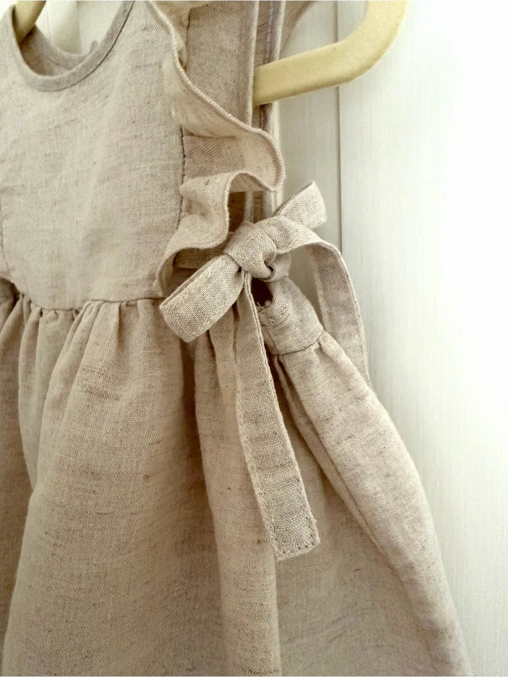 Elegant Baby Natural Linen Floral Embroidered Dress